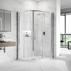 Apex Chrome Offset Quadrant Shower Enclosure 1200 x 900mm