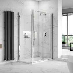 Apex Chrome 1400mm Sliding Shower Door - Insitu