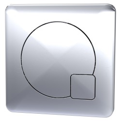 Square Dual Flush Chrome Push Button