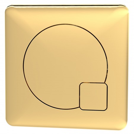 Square Dual Flush Brushed Brass Push Button