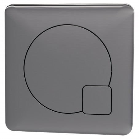 Square Dual Flush Push Button - Brushed Pewter