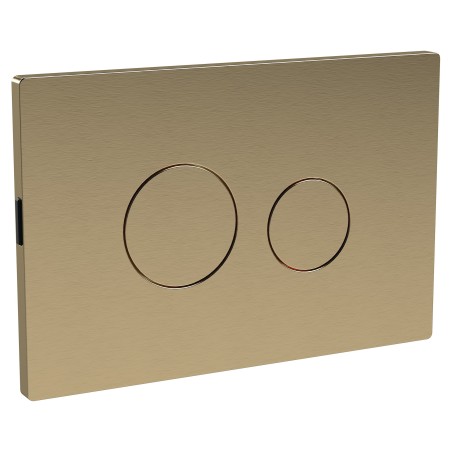 Brushed Brass Round Flush Plate for Pneumatic Dual Flush