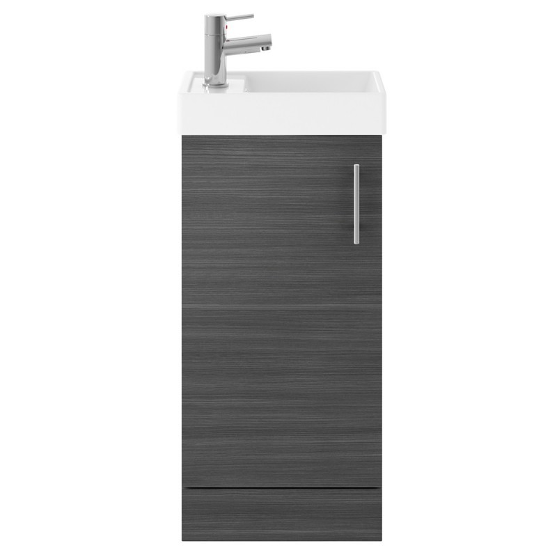Vault 400mm Freestanding Cabinet & Basin - Anthracite Woodgrain Vault 400mm Freestanding Cabinet & Basin - Anthracite Woodgrain