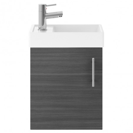 Vault Wall Hung 400mm Cabinet & Basin - Anthracite Woodgrain