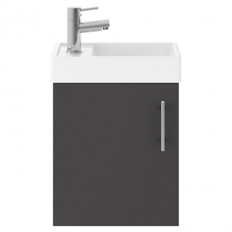 Vault Wall Hung 400mm Cabinet & Basin - Gloss Grey