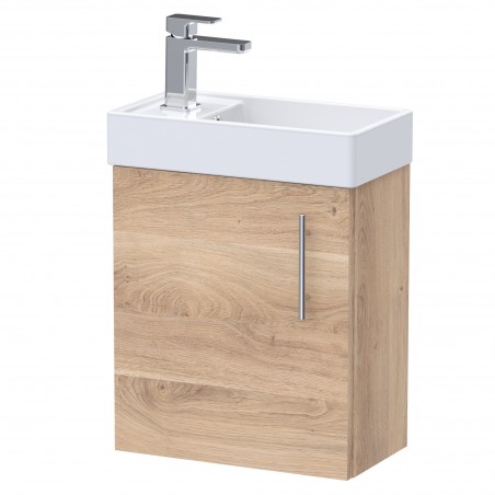 Vault 400mm Wall Hung Vanity Unit & Basin - Bleached Oak