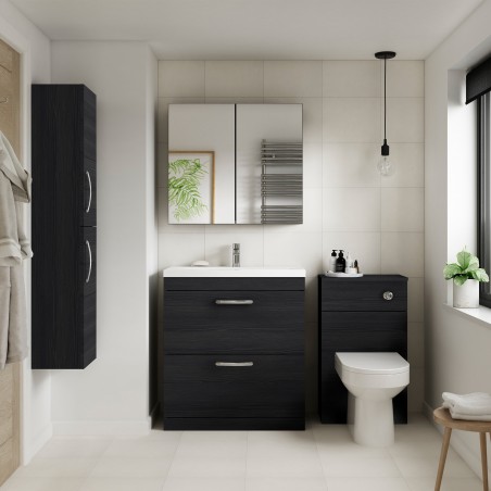 Athena 500mm WC Unit - Charcoal Black Woodgrain