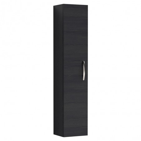 Athena Tall Unit Single Door - Charcoal Black Woodgrain