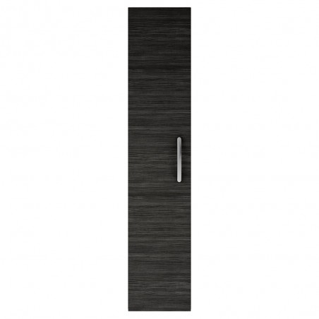 Athena Tall Unit Single Door - Charcoal Black Woodgrain