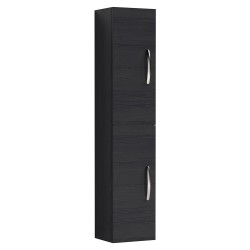 Athena Tall Unit 2 Doors - Charcoal Black Woodgrain