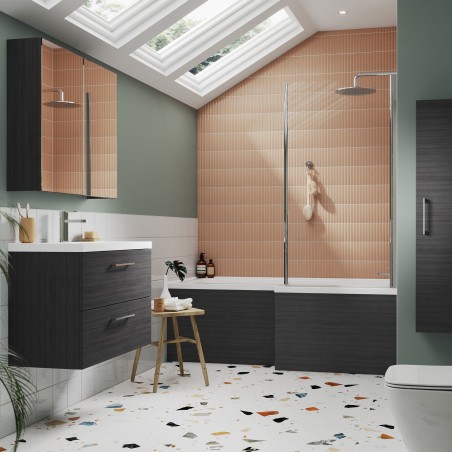 Anthracite Woodgrain 1700mm Two Piece Front Bath Panel & Plinth