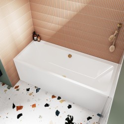 Linton Thin Edge Single Ended Rectangular Bath 1800mm x 800mm - Acrylic - Insitu
