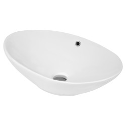 588 x 390mm Oval Ceramic Counter Top Basin - White