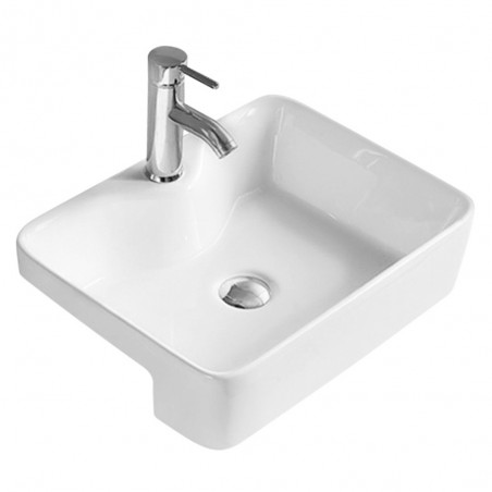 Semi Recessed Basin 480mm Wide - 1 Tap Hole