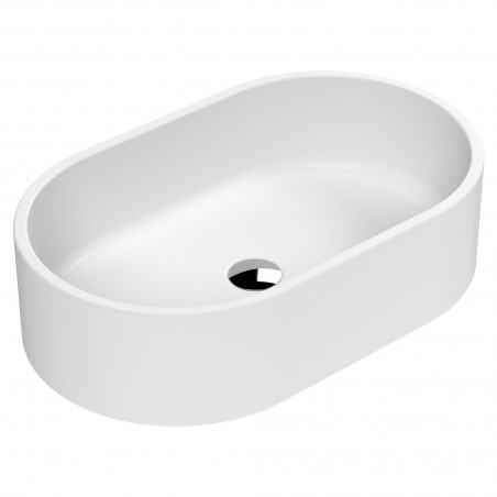 565 x 350mm Oval Ceramic Counter Top Basin - Matt White