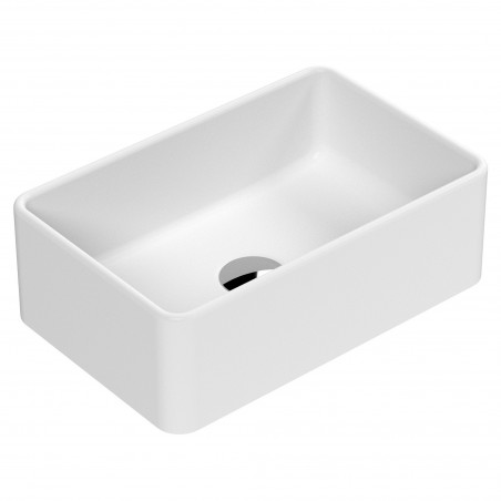 365 x 235mm Rectangle Ceramic Counter Top Basin - Matt White