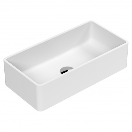 465 x 235mm Rectangle Ceramic Counter Top Basin - Matt White