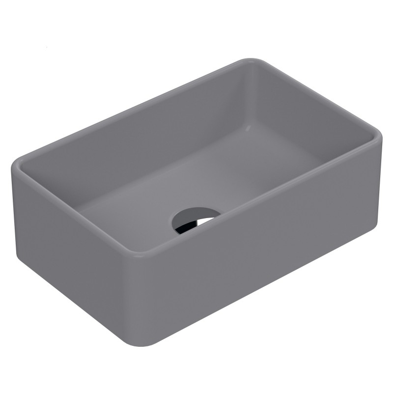 365 x 235mm Rectangle Ceramic Counter Top Basin - Matt Grey