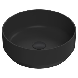 350 x 350mm Round Ceramic Counter Top Basin - Matt Black