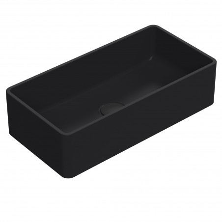 465 x 235mm Rectangle Ceramic Counter Top Basin - Matt Black