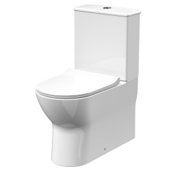 Freya Rimless Semi Flush To Wall Close Couple Toilet Pan, Cistern & Soft Close Seat