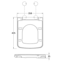 Luxuary Square Sear With Tapered Edge Black Cover Caps - Technical Drawing