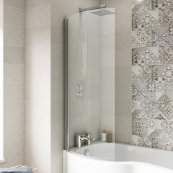 Curved P-Bath Screen 720mm x 1435mm - Insitu