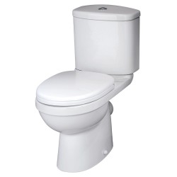 DOC M Comfort Height Toilet Pan with Cistern and Toilet Seat