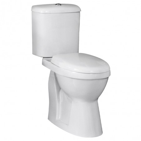 DOC M Comfort Height Toilet Pan with Cistern and Toilet Seat