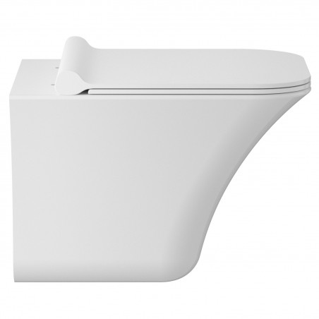 Rimless Wall Hung Toilet Pan with Quick Release Soft Close Toilet Seat