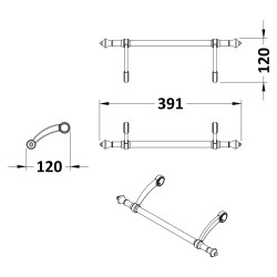 Richmond Towel Rail - Technical Drawing