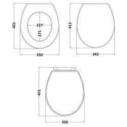 Traditional Toilet Seat (Richmond) - Technical Drawing