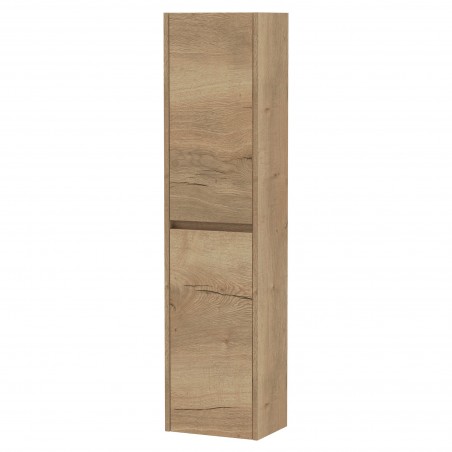 Havana 350mm Wall Hung 2 Door Tall Storage Unit - Autumn Oak