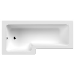 1800mm Left Hand Square Shower Bath - White