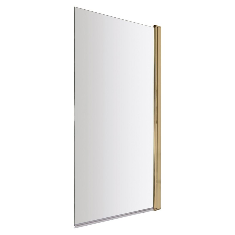 Brushed Brass Pacific Square Hinged Bath Screen