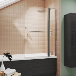 Straight Bath Screen Fixed Panel & Rail 1005mm x 1435mm