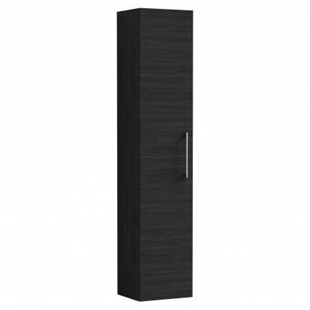 Arno 300mm Wall Hung Tall Unit - Charcoal Black Woodgrain