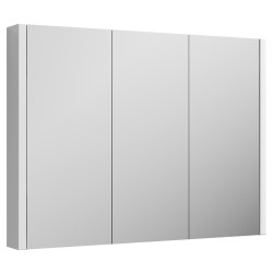 Eden 900mm 3 Door Mirror Cabinet - Satin White