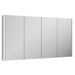 Eden 1200mm 4 Door Mirrored Cabinet - Satin White