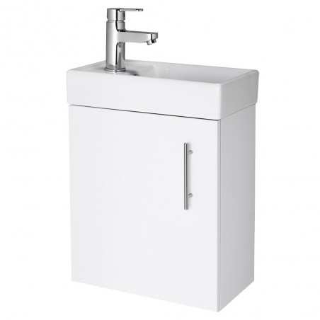 Fusion Wall Hung 400mm Cabinet & Basin - Gloss White