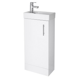 Fusion 400mm Freestanding Cabinet & Basin - Gloss White