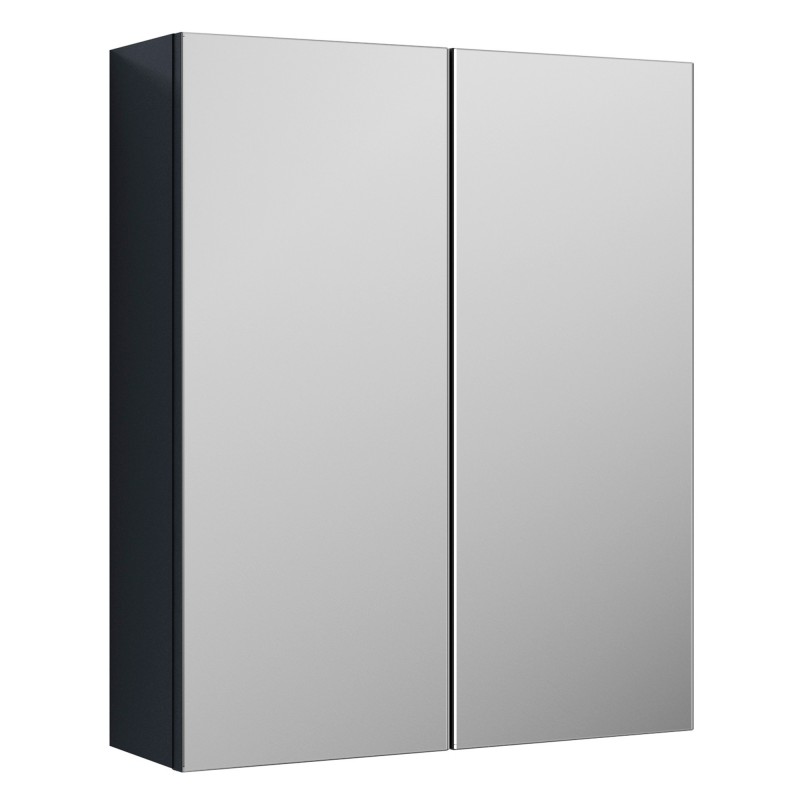Parade 600mm 2 Door Mirrored Bathroom Cabinet - Soft Black Parade 600mm 2 Door Mirrored Bathroom Cabinet - Soft Black