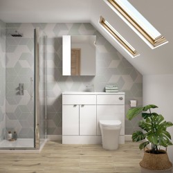 Fusion Fitted 400mm Slimline Base Unit - White Gloss - Insitu