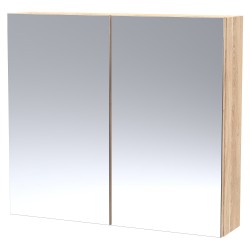 Fusion 800mm Mirror Cabinet - Bleached Oak
