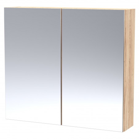 Fusion 800mm Mirror Cabinet - Bleached Oak