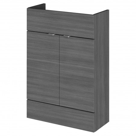 Fusion Fitted 600mm Slimline Vanity Unit - Anthracite Woodgrain