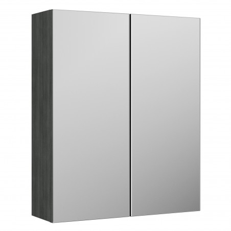 Arno 600mm Wall Hung Mirror Unit - Anthracite Woodgrain