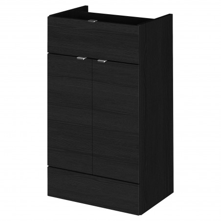 Charcoal Black Woodgrain Floor Standing 500mm Drawer & 2 Door Line Base Unit