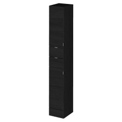 Fusion Fitted 300mm 2 Door & 2 Drawer Tall Tower Unit - Charcoal Black