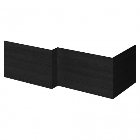 Charcoal Black Woodgrain Square Shower Bath End Panel 700mm